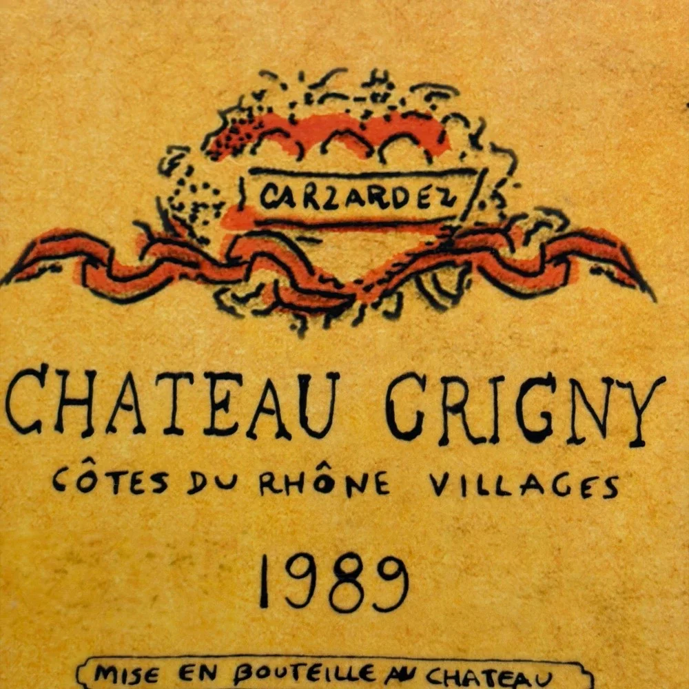 Williams-Sonoma Chateau Grigny 1989 Wine Label Square Serving Platter Portugal